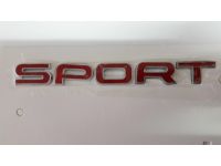 Шильдик SPORT красная металл 16х1.6см